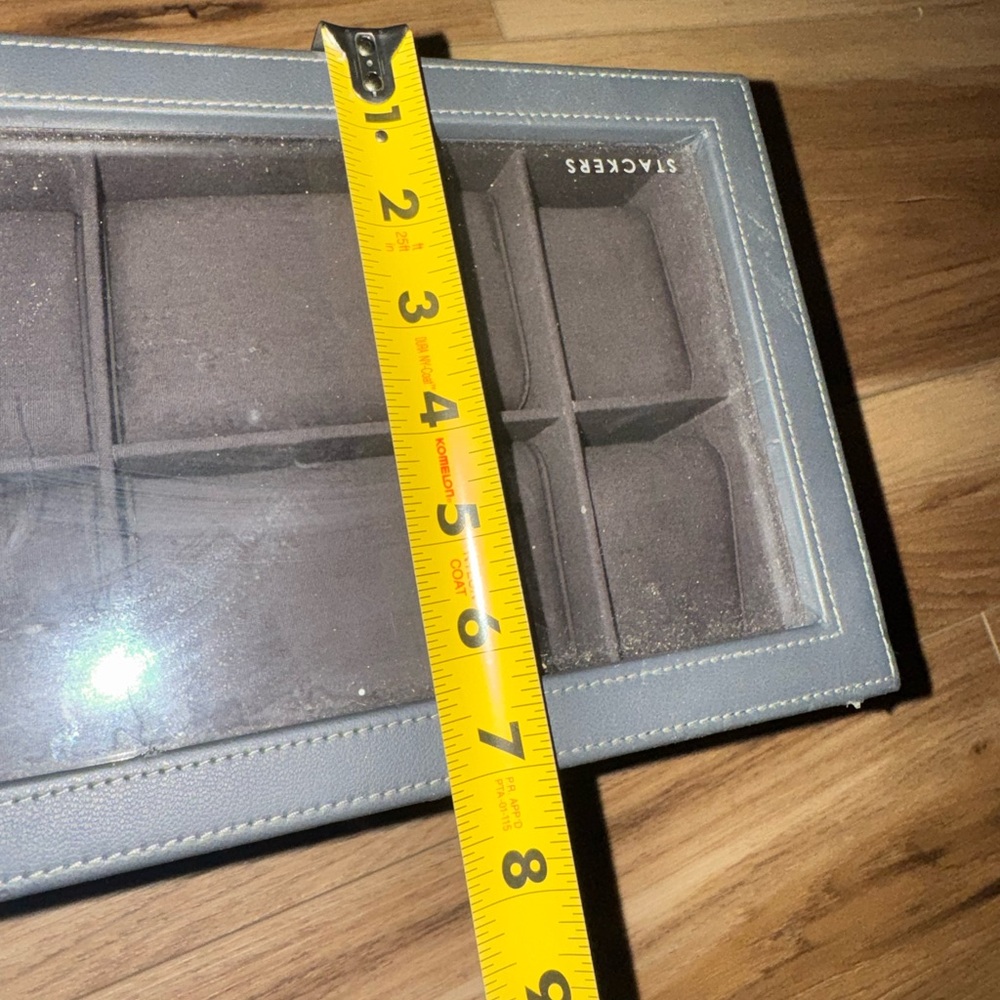 Stackers From The Container Store Large 2 Sectioned Gray Jewelry Storage Box - Picture 8 of 8